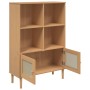 Estantería SENJA aspecto ratán madera pino marrón 90x35x130 cm en Librerías y estanterías | Comprar online en Foru.es
