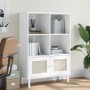 Estantería SENJA aspecto ratán madera pino blanco 90x35x130 cm en Librerías y estanterías | Comprar online en Foru.es