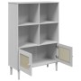 Estantería SENJA aspecto ratán madera pino blanco 90x35x130 cm en Librerías y estanterías | Comprar online en Foru.es