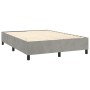 Cama box spring con colchón terciopelo gris claro 140x190 cm de vidaXL, Camas y somieres - Ref: Foro24-3142899, Precio: 540,3...