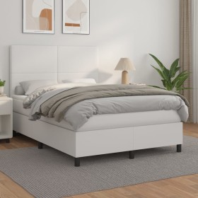 Cama box spring con colchón cuero sintético blanco 140x200cm de vidaXL, Camas y somieres - Ref: Foro24-3142726, Precio: 513,7...