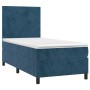 Cama box spring con colchón terciopelo azul oscuro 90x200 cm de vidaXL, Camas y somieres - Ref: Foro24-3142885, Precio: 345,3...