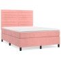 Cama box spring con colchón terciopelo rosa 140x190 cm de vidaXL, Camas y somieres - Ref: Foro24-3143084, Precio: 490,53 €, D...