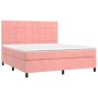 Cama box spring con colchón terciopelo rosa 180x200 cm de vidaXL, Camas y somieres - Ref: Foro24-3143042, Precio: 572,04 €, D...