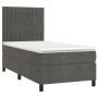 Cama box spring con colchón terciopelo gris oscuro 90x190 cm de vidaXL, Camas y somieres - Ref: Foro24-3143116, Precio: 325,2...