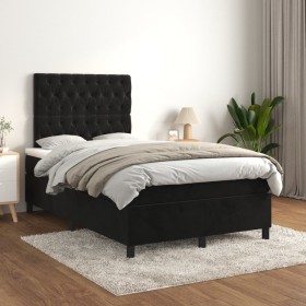Cama box spring con colchón terciopelo negro 120x200 cm de vidaXL, Camas y somieres - Ref: Foro24-3143195, Precio: 428,53 €, ...