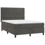 Cama box spring con colchón terciopelo gris oscuro 140x190 cm de vidaXL, Camas y somieres - Ref: Foro24-3143200, Precio: 528,...