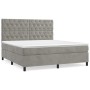 Cama box spring con colchón terciopelo gris claro 160x200 cm de vidaXL, Camas y somieres - Ref: Foro24-3143211, Precio: 556,2...