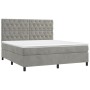 Cama box spring con colchón terciopelo gris claro 160x200 cm de vidaXL, Camas y somieres - Ref: Foro24-3143211, Precio: 556,2...