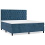 Cama box spring con colchón terciopelo azul oscuro 160x200 cm de vidaXL, Camas y somieres - Ref: Foro24-3143215, Precio: 571,...