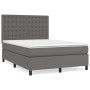 Cama box spring con colchón cuero sintético gris 140x190 cm de vidaXL, Camas y somieres - Ref: Foro24-3142843, Precio: 517,77...