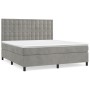 Cama box spring con colchón terciopelo gris claro 160x200 cm de vidaXL, Camas y somieres - Ref: Foro24-3143271, Precio: 545,4...