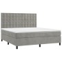 Cama box spring con colchón terciopelo gris claro 160x200 cm de vidaXL, Camas y somieres - Ref: Foro24-3143271, Precio: 545,4...