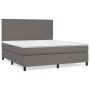 Cama box spring con colchón cuero sintético gris 180x200 cm de vidaXL, Camas y somieres - Ref: Foro24-3142741, Precio: 617,35...