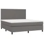 Boxspringbett mit grauer Kunstledermatratze 180x200 cm von vidaXL, Betten und Lattenroste - Ref: Foro24-3142741, Preis: 607,4...