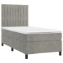 Cama box spring con colchón terciopelo gris claro 100x200 cm de vidaXL, Camas y somieres - Ref: Foro24-3143127, Precio: 334,6...
