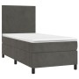 Cama box spring con colchón terciopelo gris oscuro 90x190 cm de vidaXL, Camas y somieres - Ref: Foro24-3142876, Precio: 324,0...