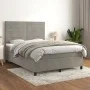 Box spring bed with light gray velvet mattress 140x190 cm by vidaXL, Beds and slatted bases - Ref: Foro24-3143079, Price: 509...
