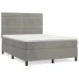 Box spring bed with light gray velvet mattress 140x190 cm by vidaXL, Beds and slatted bases - Ref: Foro24-3143079, Price: 509...