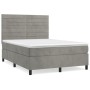 Cama box spring con colchón terciopelo gris claro 140x190 cm de vidaXL, Camas y somieres - Ref: Foro24-3143079, Precio: 523,4...