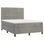 Box spring bed with light gray velvet mattress 140x190 cm by vidaXL, Beds and slatted bases - Ref: Foro24-3143079, Price: 509...