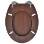 Asiento inodoro WC tapa de cierre suave MDF marrón de vidaXL, Asientos de inodoros y bidés - Ref: Foro24-140800, Precio: 45,8...
