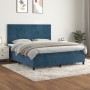 Cama box spring con colchón terciopelo azul oscuro 180x200 cm de vidaXL, Camas y somieres - Ref: Foro24-3142921, Precio: 634,...