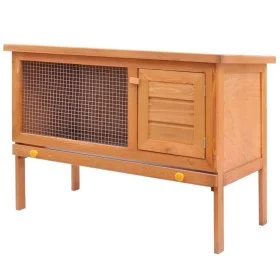 Small animal house hutch cage 1 floor wood by vidaXL, Cages and habitats for small animals - Ref: Foro24-170157, Price: 80,90...