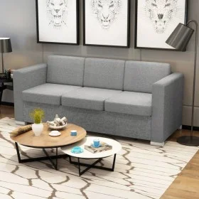 Sofá de 3 plazas de tela gris claro de vidaXL, Sofás - Ref: Foro24-243581, Precio: 364,22 €, Descuento: %