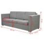 Sofá de 3 plazas de tela gris claro de vidaXL, Sofás - Ref: Foro24-243581, Precio: 369,45 €, Descuento: %
