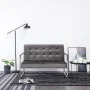 Sofá 2 plazas con reposabrazos cromado y terciopelo gris oscuro de vidaXL, Sofás - Ref: Foro24-282165, Precio: 206,69 €, Desc...