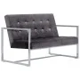 Sofá 2 plazas con reposabrazos cromado y terciopelo gris oscuro de vidaXL, Sofás - Ref: Foro24-282165, Precio: 206,69 €, Desc...