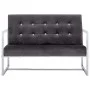 Sofá 2 plazas con reposabrazos cromado y terciopelo gris oscuro de vidaXL, Sofás - Ref: Foro24-282165, Precio: 206,69 €, Desc...