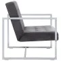 Sofá 2 plazas con reposabrazos cromado y terciopelo gris oscuro de vidaXL, Sofás - Ref: Foro24-282165, Precio: 206,69 €, Desc...