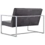 Sofá 2 plazas con reposabrazos cromado y terciopelo gris oscuro de vidaXL, Sofás - Ref: Foro24-282165, Precio: 206,69 €, Desc...