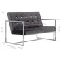 Sofá 2 plazas con reposabrazos cromado y terciopelo gris oscuro de vidaXL, Sofás - Ref: Foro24-282165, Precio: 206,69 €, Desc...