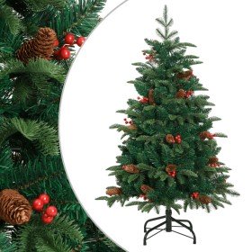 Árbol de Navidad artificial con piñas y bayas 120 cm en Decoración Festiva y Estacional | Comprar online en Foru.es
