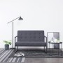 Sofá de 2 plazas con reposabrazos acero y tela gris oscuro de vidaXL, Sofás - Ref: Foro24-282162, Precio: 184,68 €, Descuento: %