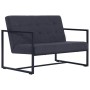 Sofá de 2 plazas con reposabrazos acero y tela gris oscuro de vidaXL, Sofás - Ref: Foro24-282162, Precio: 184,68 €, Descuento: %