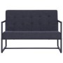 Sofá de 2 plazas con reposabrazos acero y tela gris oscuro de vidaXL, Sofás - Ref: Foro24-282162, Precio: 184,68 €, Descuento: %