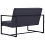 Sofá de 2 plazas con reposabrazos acero y tela gris oscuro de vidaXL, Sofás - Ref: Foro24-282162, Precio: 184,68 €, Descuento: %