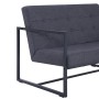 Sofá de 2 plazas con reposabrazos acero y tela gris oscuro de vidaXL, Sofás - Ref: Foro24-282162, Precio: 184,68 €, Descuento: %