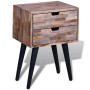 Mesita de noche con 2 cajones madera de teca reciclada de vidaXL, Mesitas de noche - Ref: Foro24-241711, Precio: 96,70 €, Des...