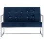 Sofá de dos plazas con reposabrazos cromados y terciopelo azul de vidaXL, Sofás - Ref: Foro24-282166, Precio: 170,53 €, Descu...
