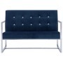 Sofá de dos plazas con reposabrazos cromados y terciopelo azul de vidaXL, Sofás - Ref: Foro24-282166, Precio: 154,80 €, Descu...