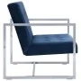 Sofá de dos plazas con reposabrazos cromados y terciopelo azul de vidaXL, Sofás - Ref: Foro24-282166, Precio: 170,53 €, Descu...