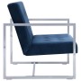 Sofá de dos plazas con reposabrazos cromados y terciopelo azul de vidaXL, Sofás - Ref: Foro24-282166, Precio: 154,80 €, Descu...