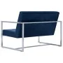 Sofá de dos plazas con reposabrazos cromados y terciopelo azul de vidaXL, Sofás - Ref: Foro24-282166, Precio: 170,53 €, Descu...