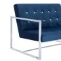Sofá de dos plazas con reposabrazos cromados y terciopelo azul de vidaXL, Sofás - Ref: Foro24-282166, Precio: 170,53 €, Descu...