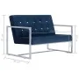 Sofá de dos plazas con reposabrazos cromados y terciopelo azul de vidaXL, Sofás - Ref: Foro24-282166, Precio: 170,53 €, Descu...